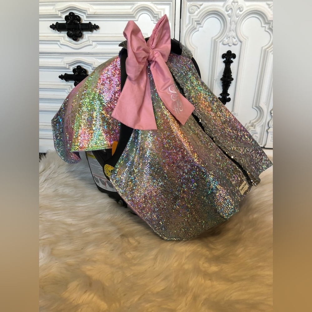 Car Seat Cover Iridescent Rainbow Metallic Fabric